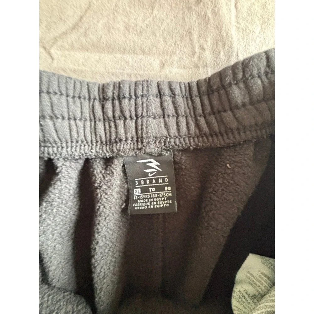 Nike 3Brand Russell Wilson Boys Charcoal Grey Fleece Jogger Sweatpants XL 13-15Y